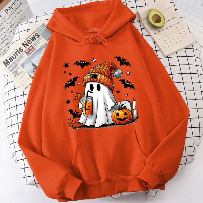 Halloween Ghost Pumpkin Bat Hoodies For Women Fashion Hooded - Sophinity