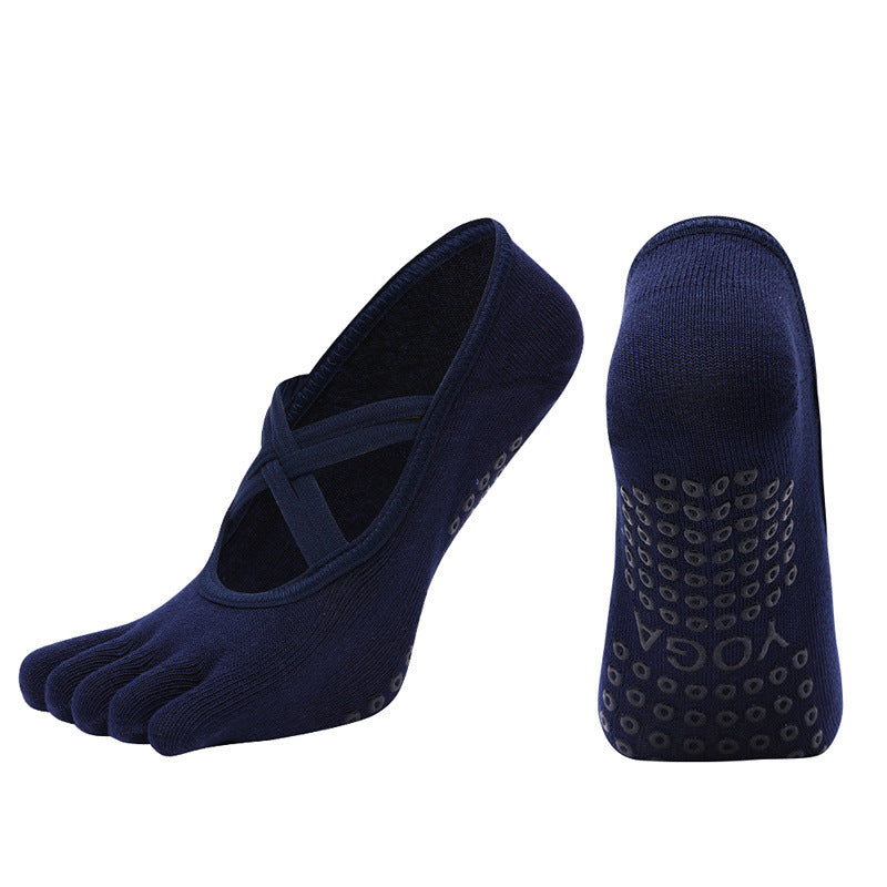 Cross-border Women's Non-slip Five-finger Yoga Socks Live Broadcast Body Dance Aerobics Pilates Fitness Sports Socks - Sophinity