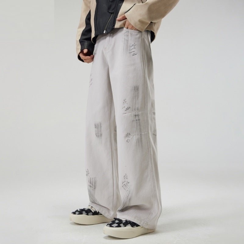 American Street Hip Hop Tie - dyed Washed Jeans Men - Sophinity