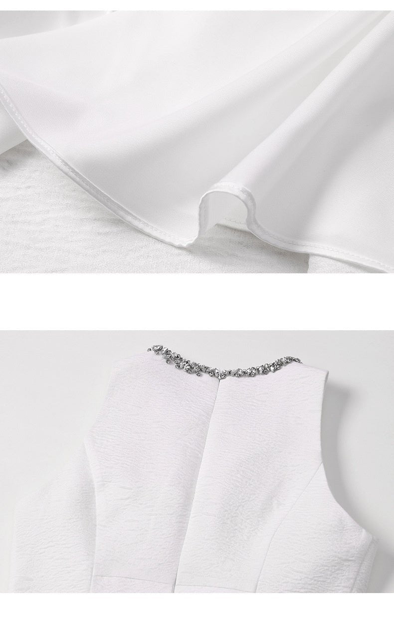 Women's White Temperament Goddess Long Dress Dress - Sophinity