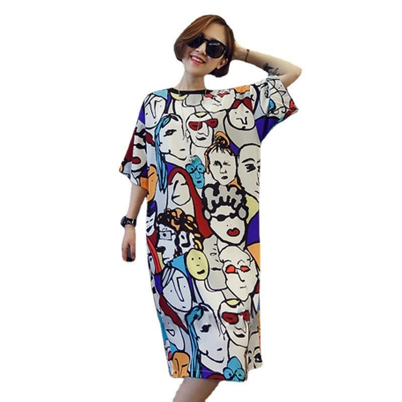 Summer Loose Slimming Plus Size Nightdress Mid - length - Sophinity