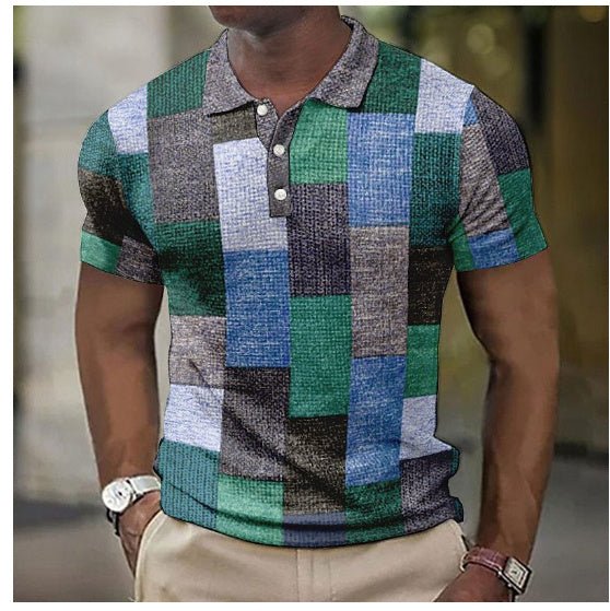 Cross - border European And American Men's Fashion Trend Digital Printing Plaid - Sophinity