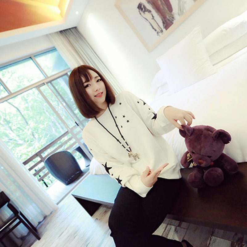 Autumn And Winter Couple Women's Long - sleeved Korean Style T-shirt Sweater Women's Top - Sophinity
