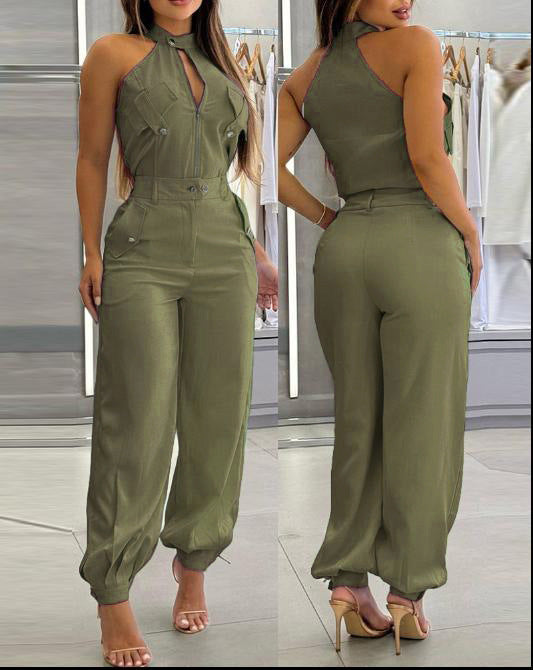 Halter Top Casual Working Pants Two-piece Suit - Sophinity