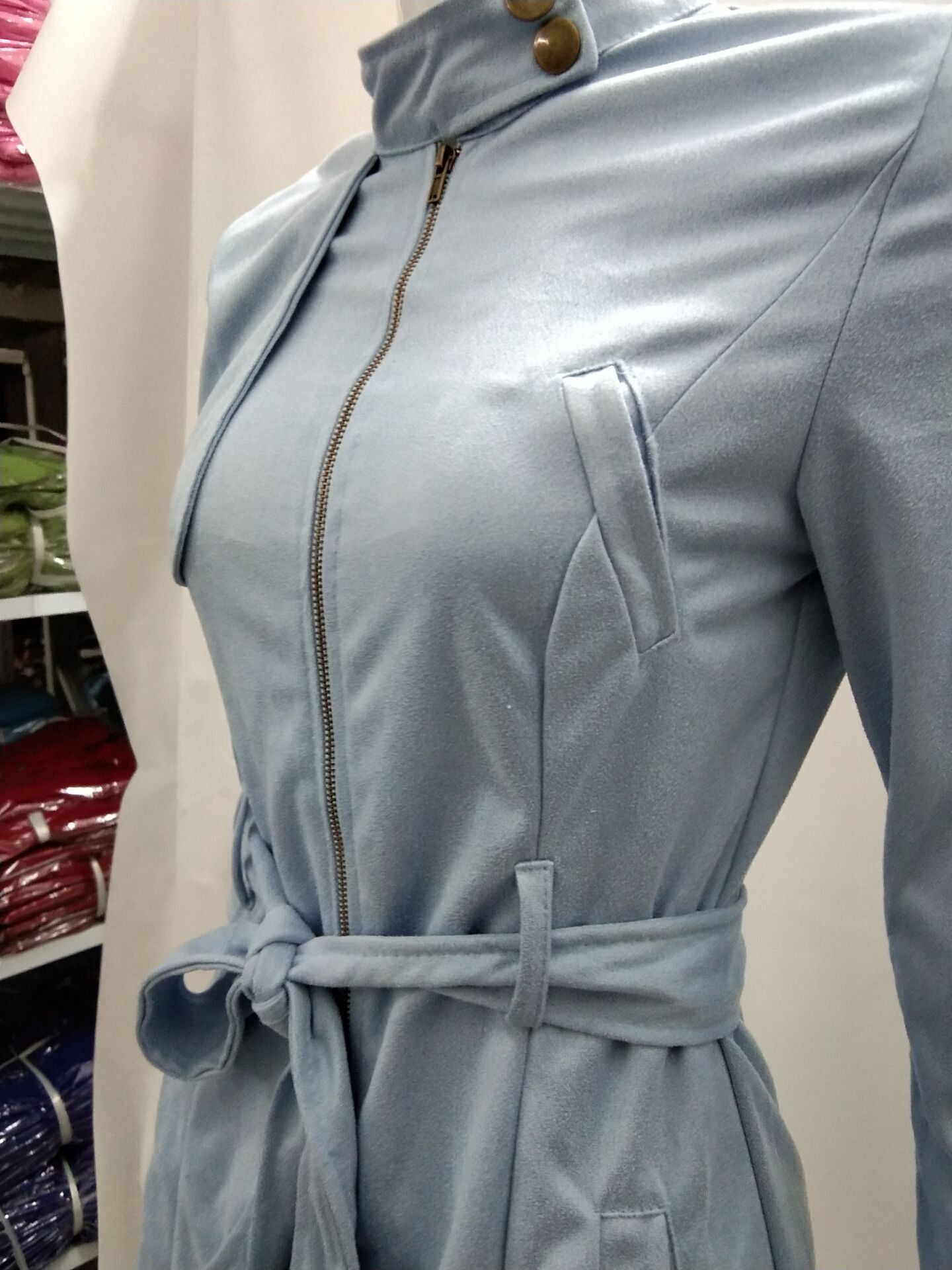 Deerskin velvet trench coat - Sophinity
