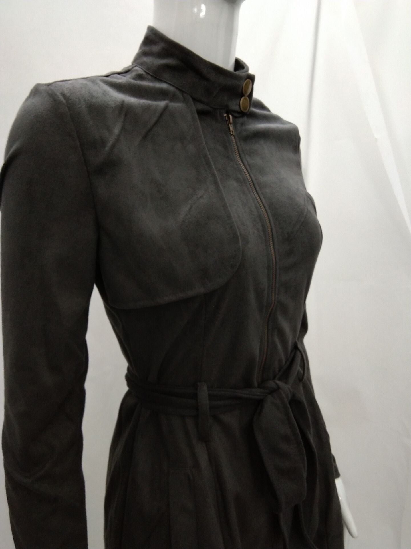 Deerskin velvet trench coat - Sophinity