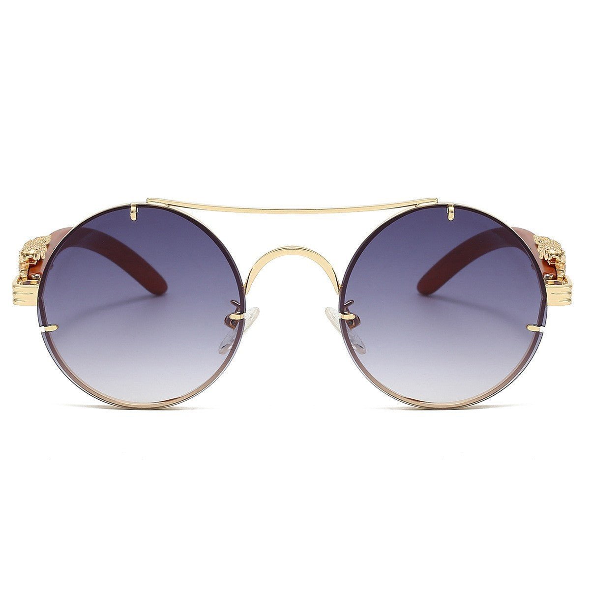 Retro Double Beam Leopard Head Sunglasses - Sophinity