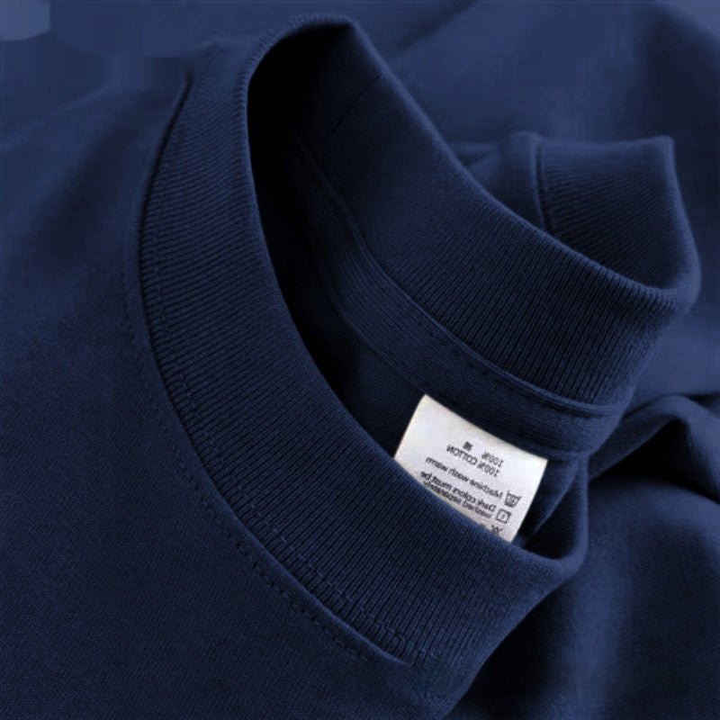 High Quality Cotton Heavy Loose Bottoming Shirt Casual Basic T-shirt Pure Cotton Retro Solid Color Round Neck Men's Short Sleeve - Sophinity