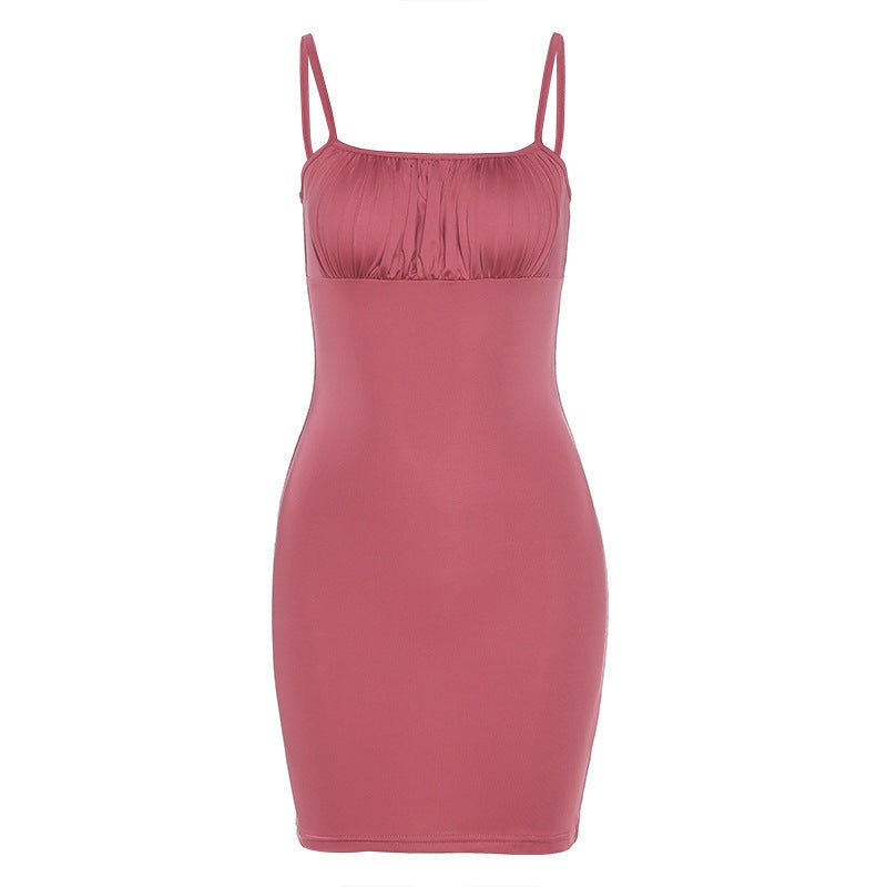 Pleated dress with suspenders - Sophinity