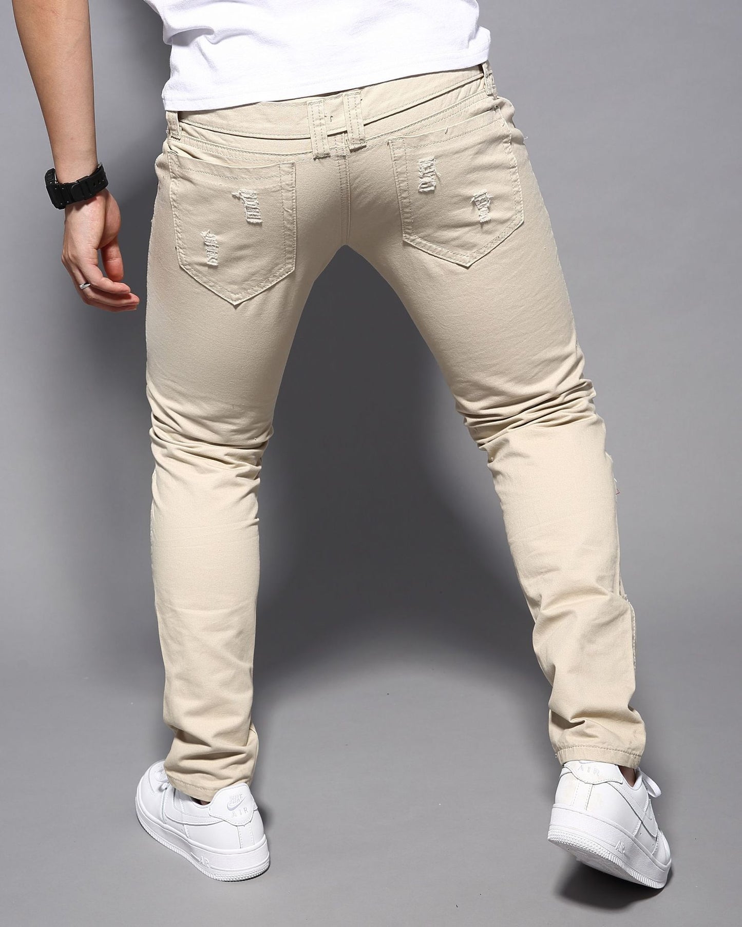 Casual Double Waist Ripped Casual Cargo Trousers - Sophinity
