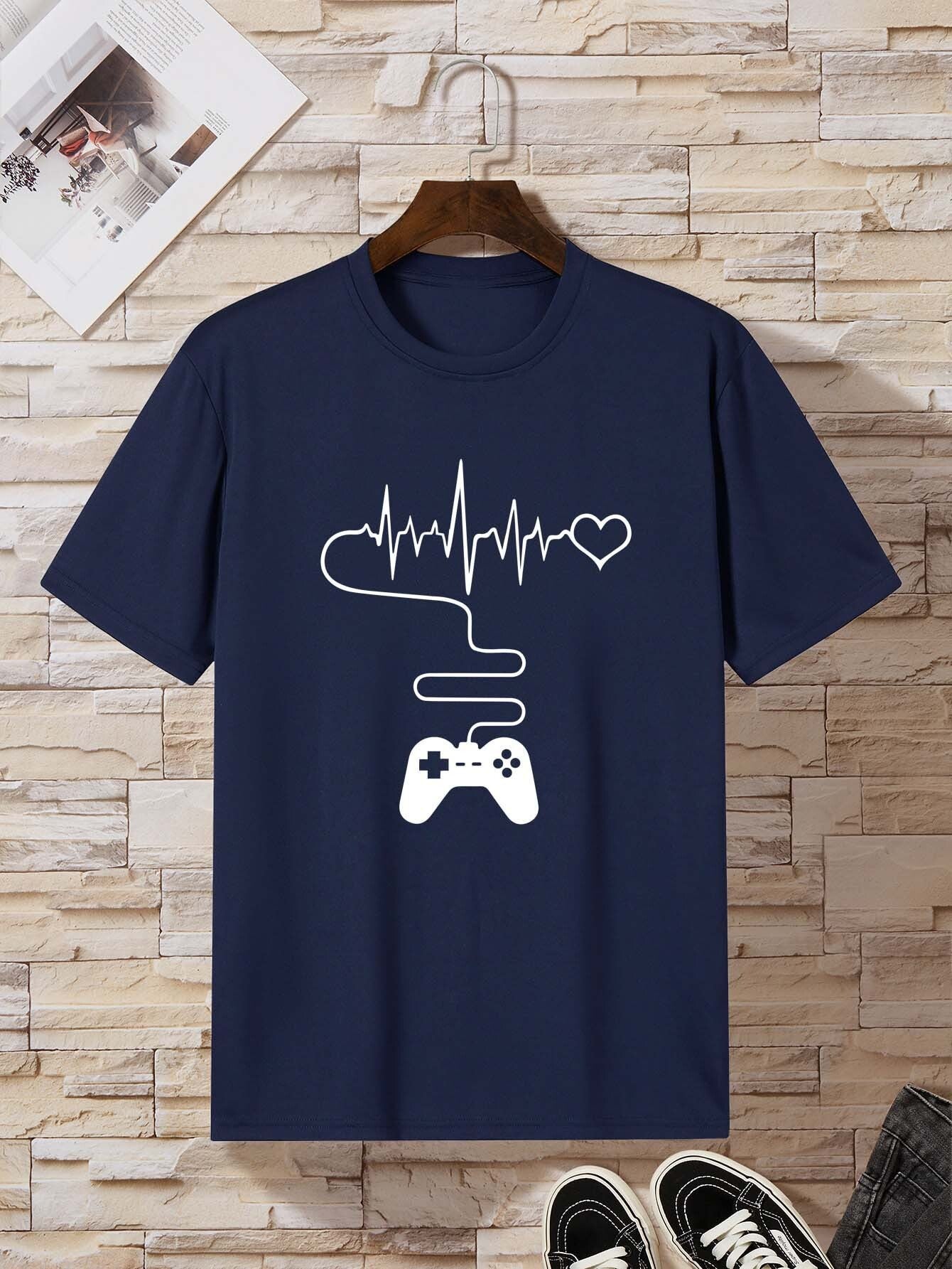 Men's Round Neck Loose Printed Bottoming Shirt T-shirt - Sophinity