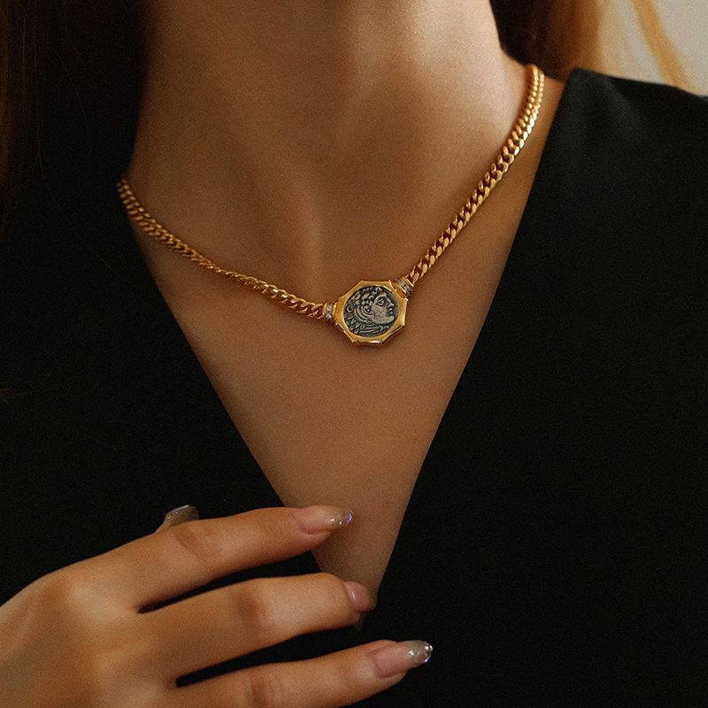 Simple Personality Ancient Silver Coin Necklace For Women - Sophinity
