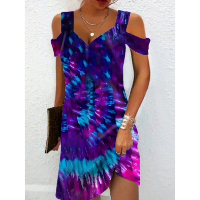 Cross - border European And American Women's Summer Foreign Trade New Printing Elegant Dress - Sophinity