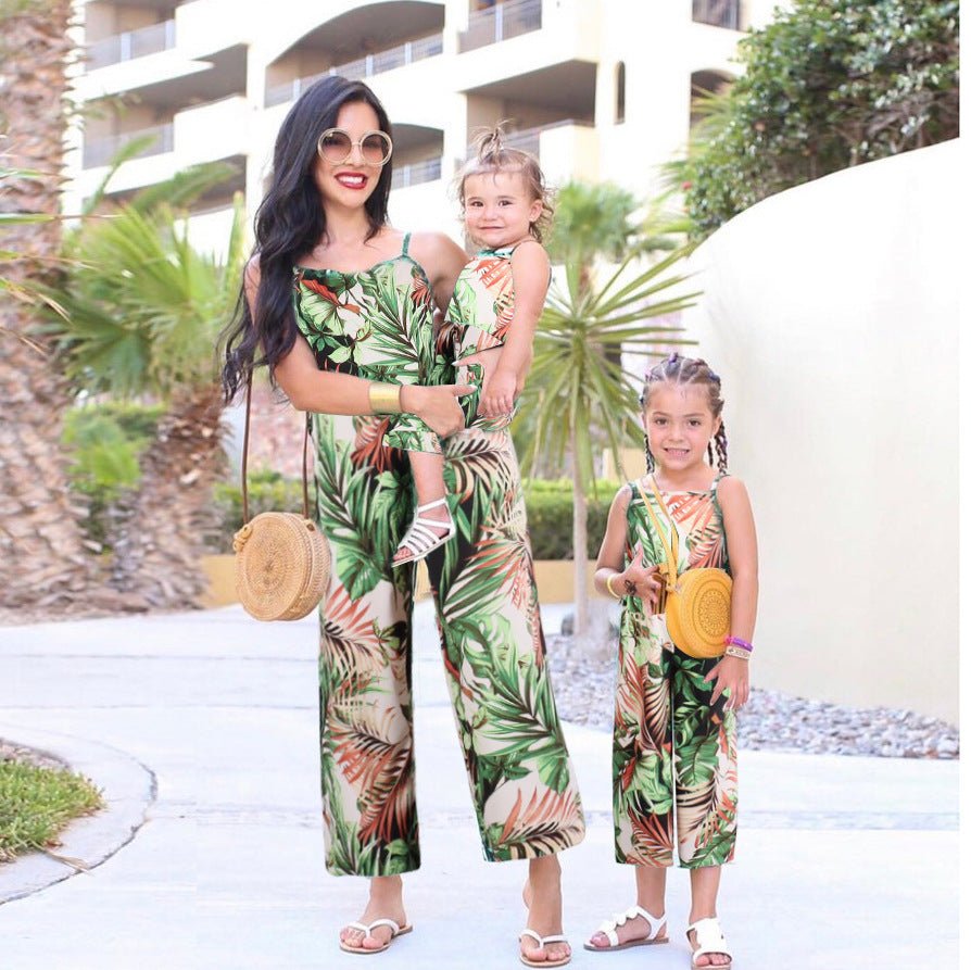 Mother And Daughter Green Sling Family Parent - Child Suit - Sophinity