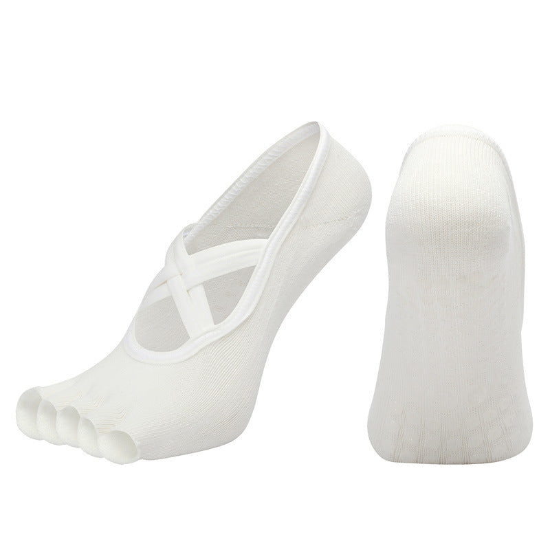 Cross-border Women's Non-slip Five-finger Yoga Socks Live Broadcast Body Dance Aerobics Pilates Fitness Sports Socks - Sophinity