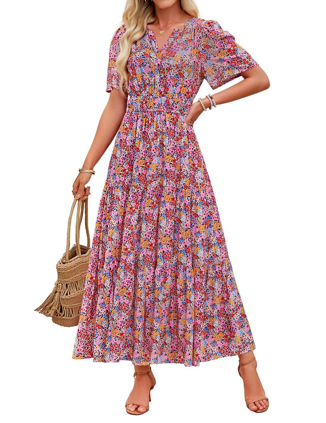 Summer Casual Floral Print Maxi Dress - Sophinity