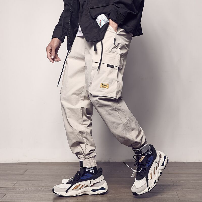 Loose casual cargo pants with velcro straps - Sophinity