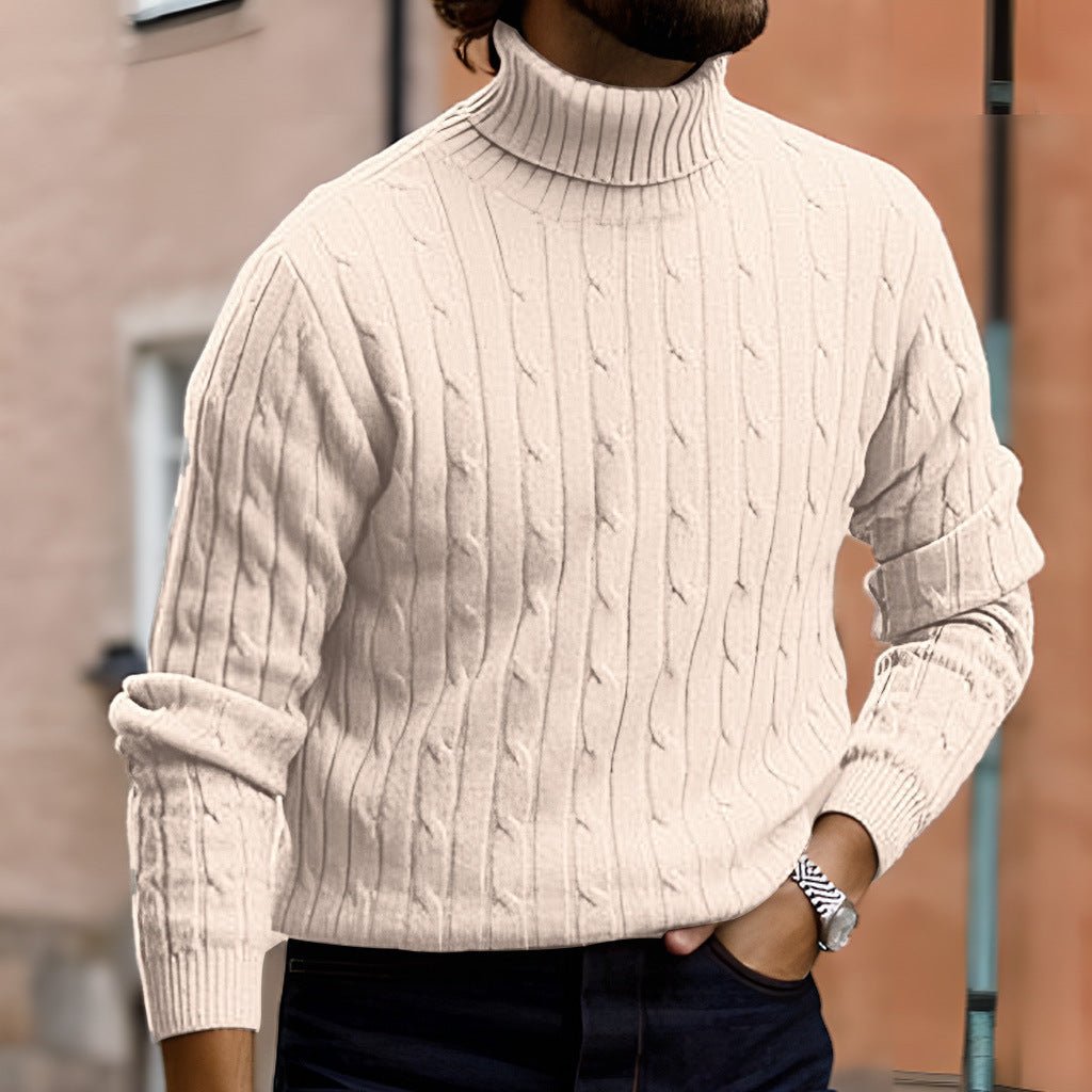 Men's Turtleneck Long Sleeve Sweater Casual Sweater Top - Sophinity