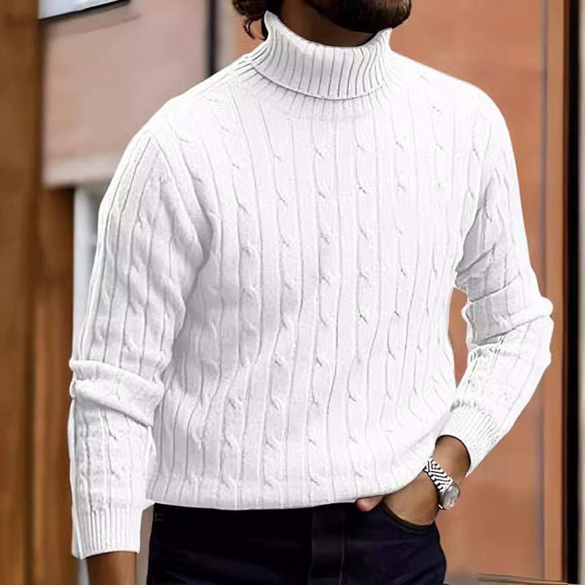 Men's Turtleneck Long Sleeve Sweater Casual Sweater Top - Sophinity