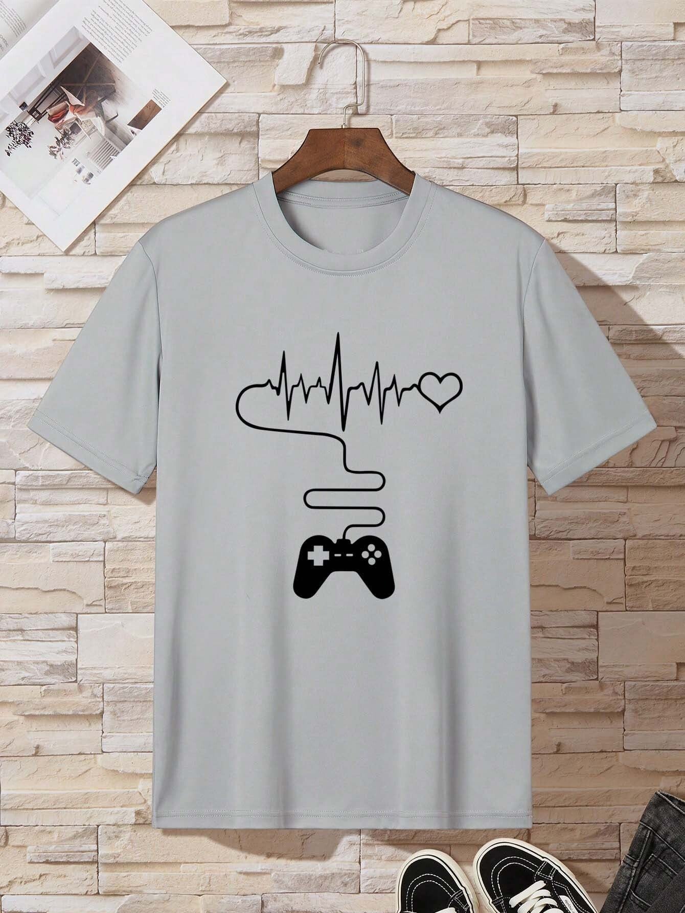 Men's Round Neck Loose Printed Bottoming Shirt T-shirt - Sophinity