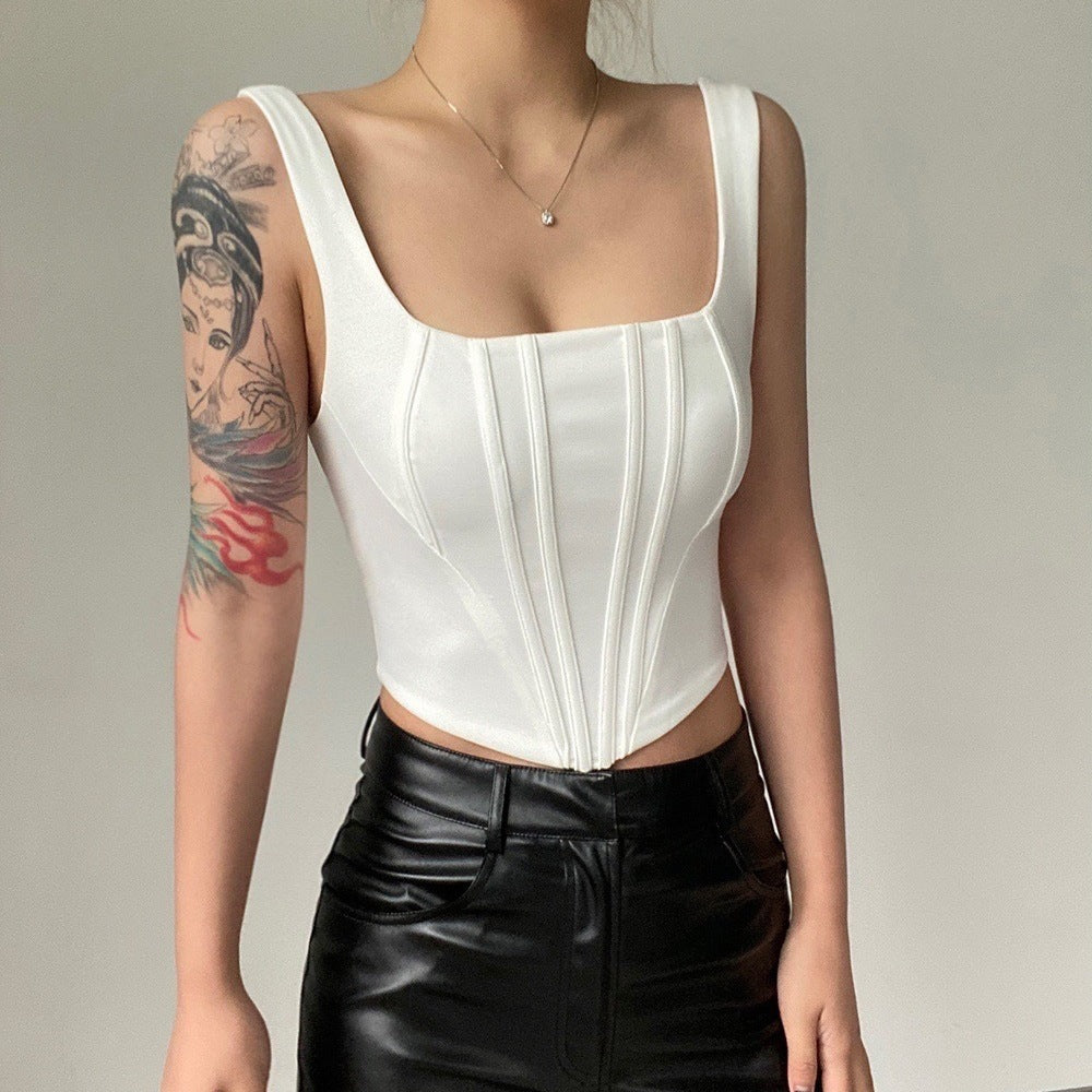 Women's Fishbone Layering Top Slim Fit Short - Sophinity
