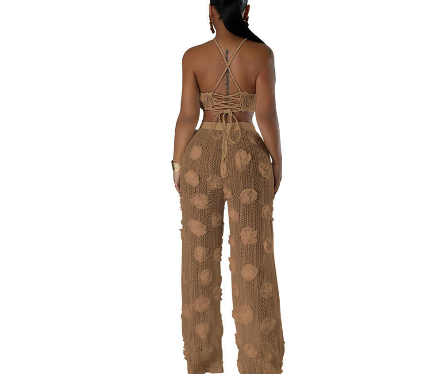 Solid Color See-through Two-piece Set For Women - Sophinity