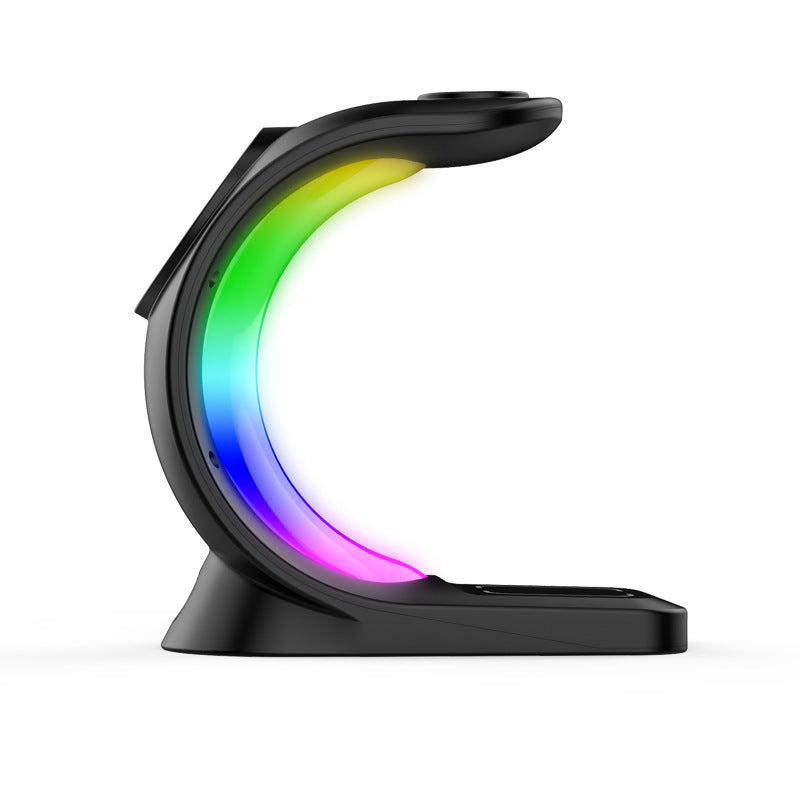 4-in-1 Magnetic Wireless Charger for iPhone, Apple Watch, AirPods Pro & Qi-Enabled Smartphones - Fast Charging Station with RGB Light