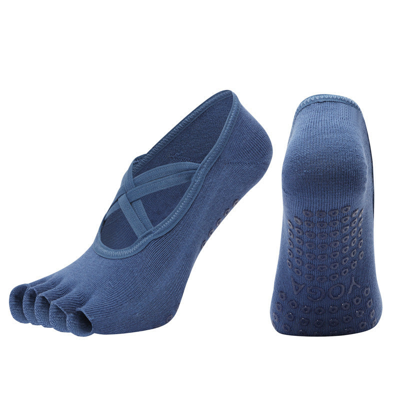 Cross-border Women's Non-slip Five-finger Yoga Socks Live Broadcast Body Dance Aerobics Pilates Fitness Sports Socks - Sophinity