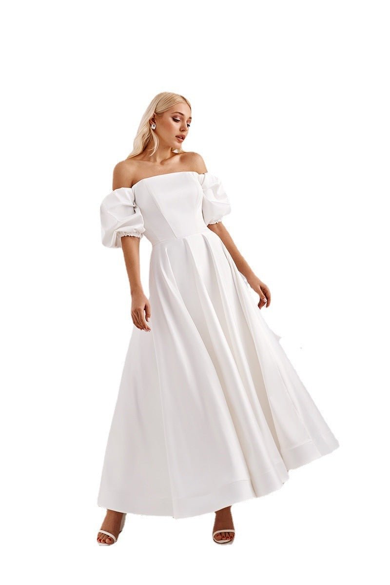 Commuter White One - shoulder Dress - Sophinity