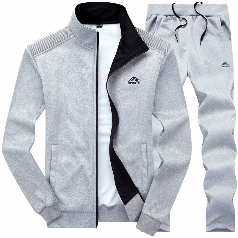 Men's two - piece autumn coat with embroidered stand collar and long sleeves - Sophinity