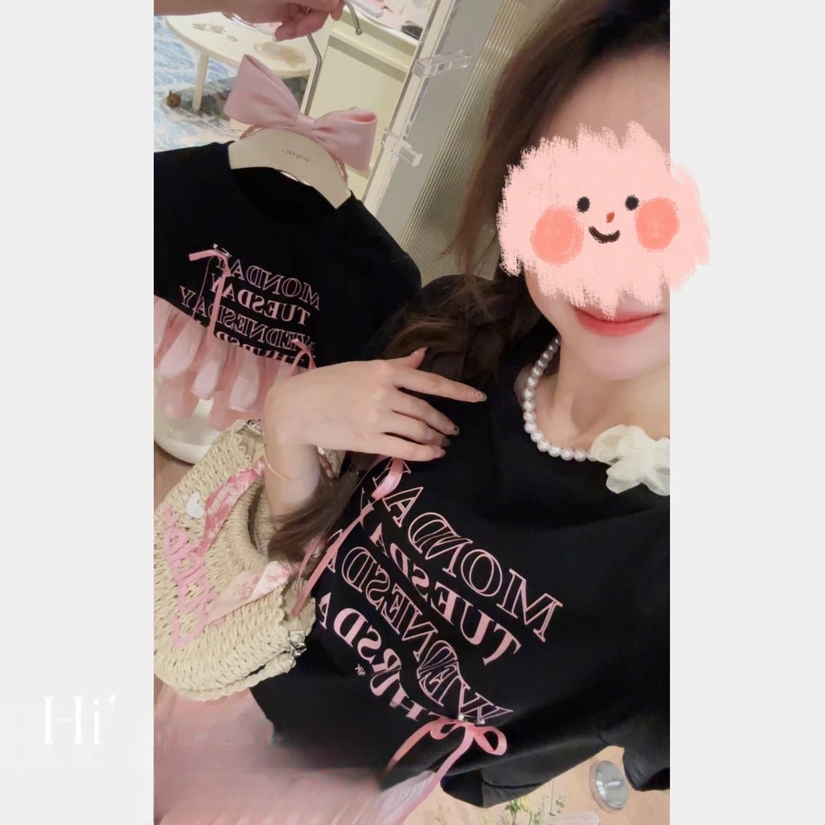 Girls' Pleated Skirt Western Style Letter T-shirt Two - piece Suit - Sophinity