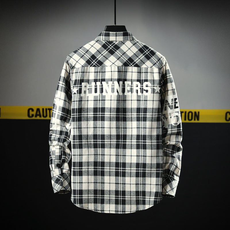 Men Casual Plaid Shirt Slim Fit - Sophinity