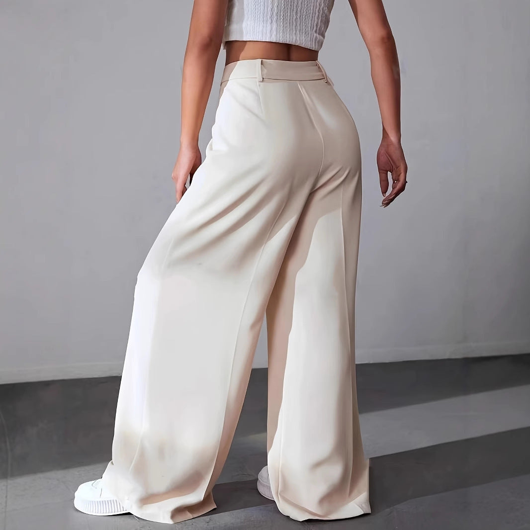 European And American New Women's Trousers Solid Color Casual Straight Pants - Sophinity