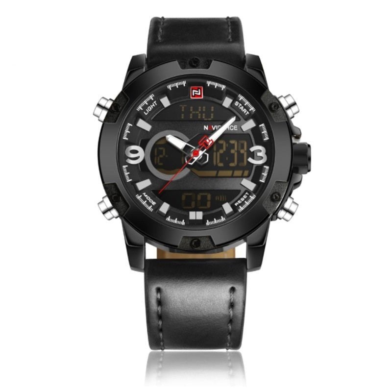 Men Sport Watches Men's Leather Digital Army Military Watch - Sophinity