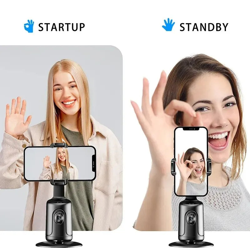 360 Auto Face Tracking Gimbal AI Smart Phone Holder for Video Vlogging Live Streaming | Auto Stabilizer Tripod for iPhone & Android
