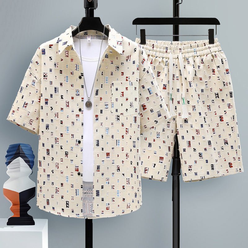 Men's Short - sleeved Suit Youth Student Leisure Sports Cool Shorts Two - piece Set - Sophinity