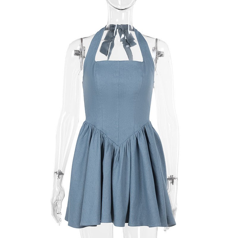 Sling Waist Denim Dress Backless Women - Sophinity