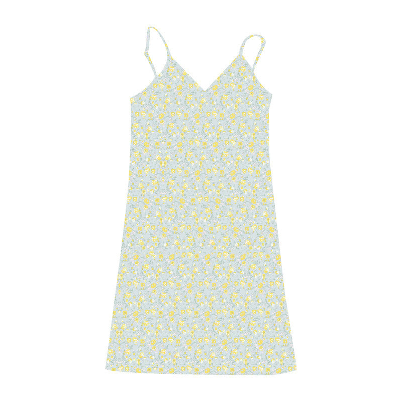 Women's Pure Desire Retro Print V-neck Suspender Dress