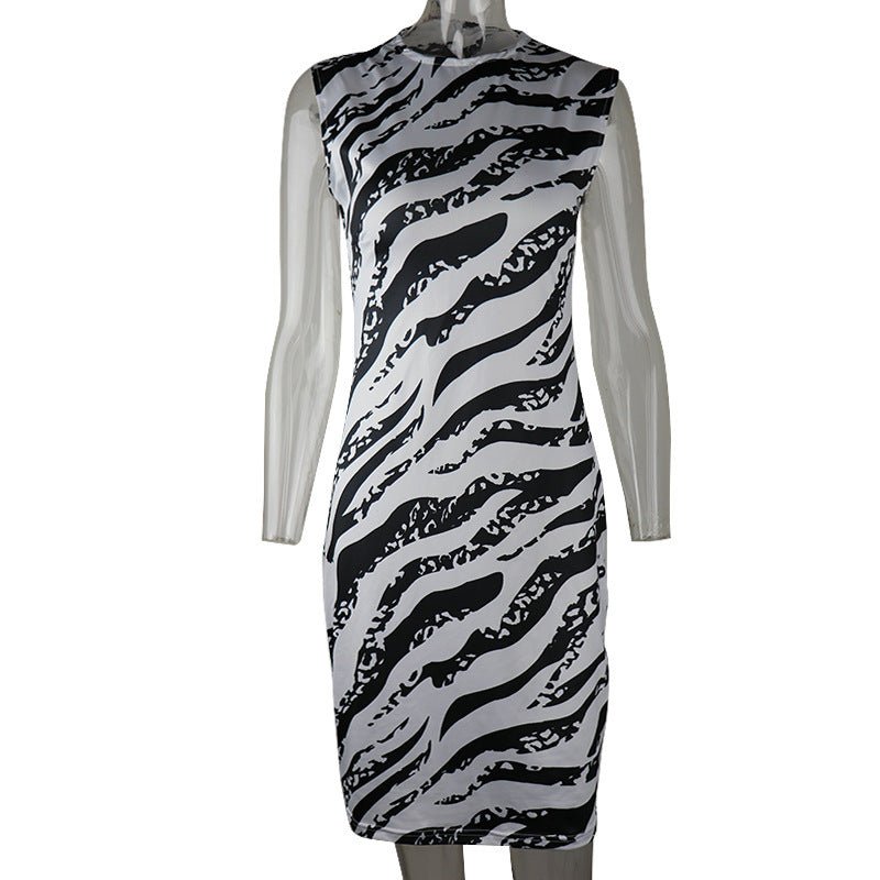 Sleeveless Zebra Print Dress - Sophinity