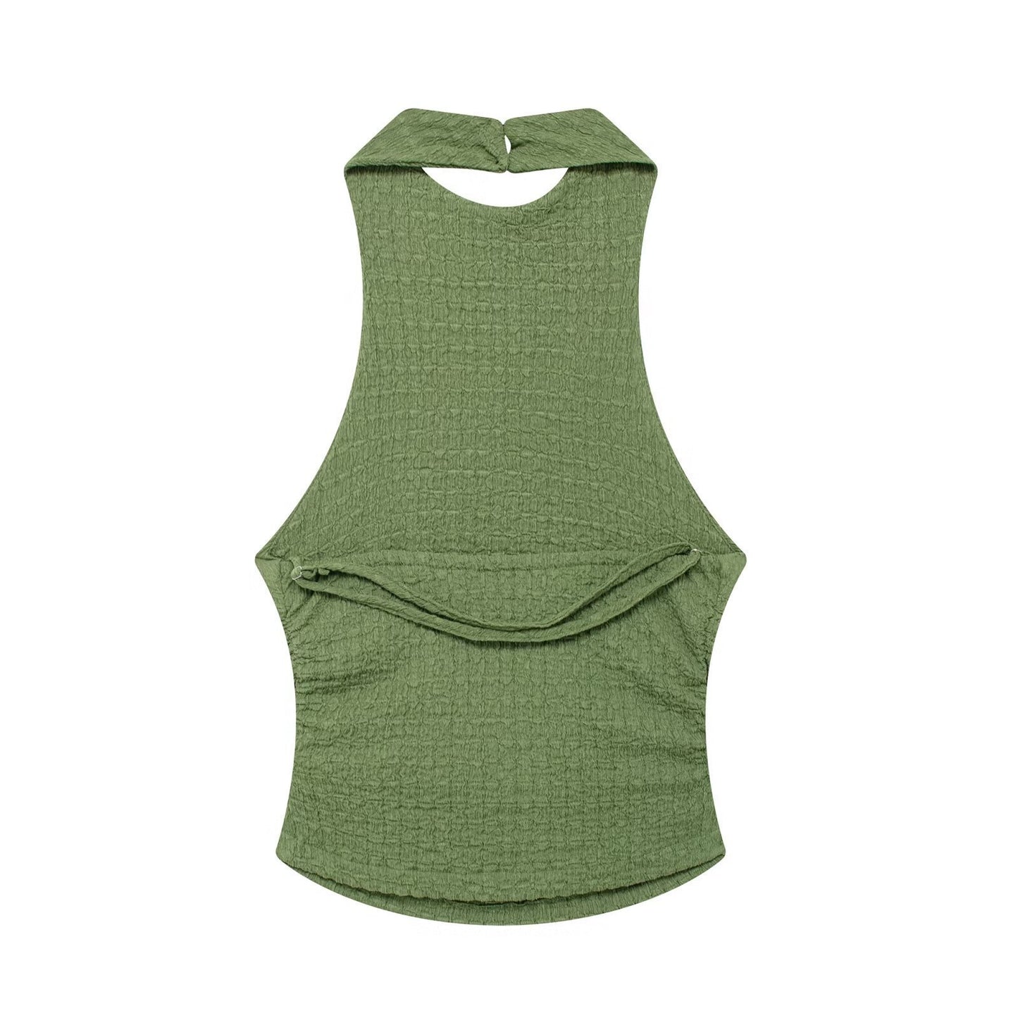 Stylish Good Texture Hanging Collar Top - Sophinity