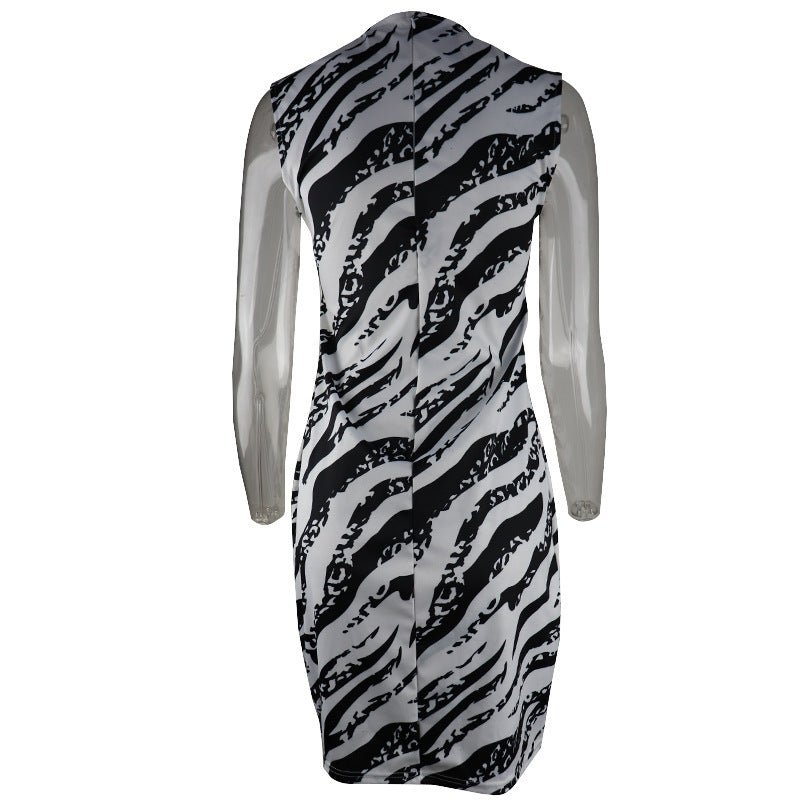 Sleeveless Zebra Print Dress - Sophinity