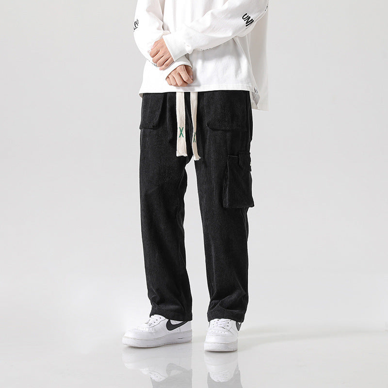 Men's Loose All-matching Corduroy Multi-pocket Straight Cargo Pants - Sophinity