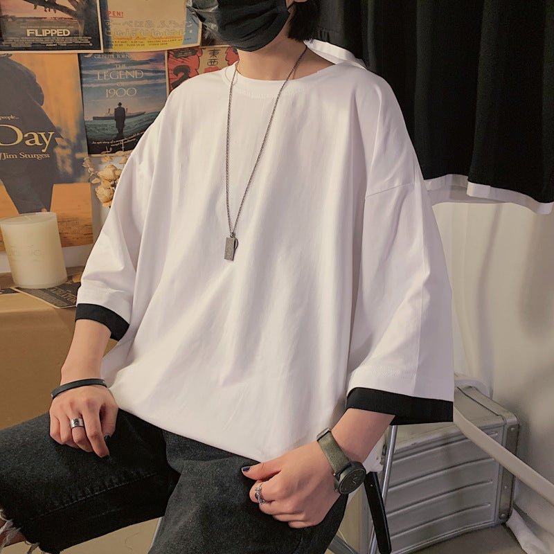 Short Sleeve Loose Lovers Wild Round Neck Half Sleeve Top - Sophinity