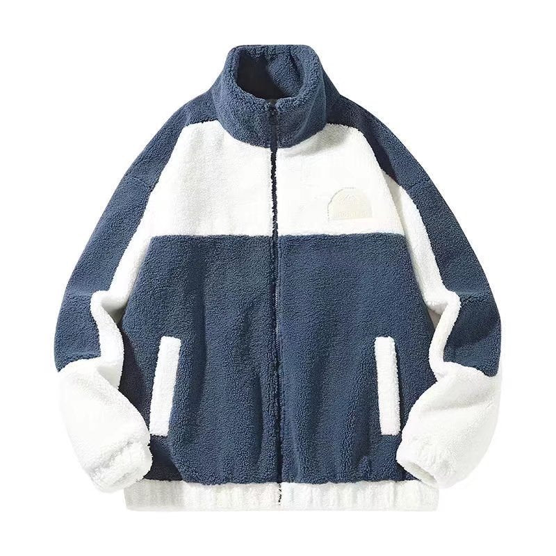 Men's Korean Trendy Lamb Fleece Stand Up Collar Jacket - Sophinity