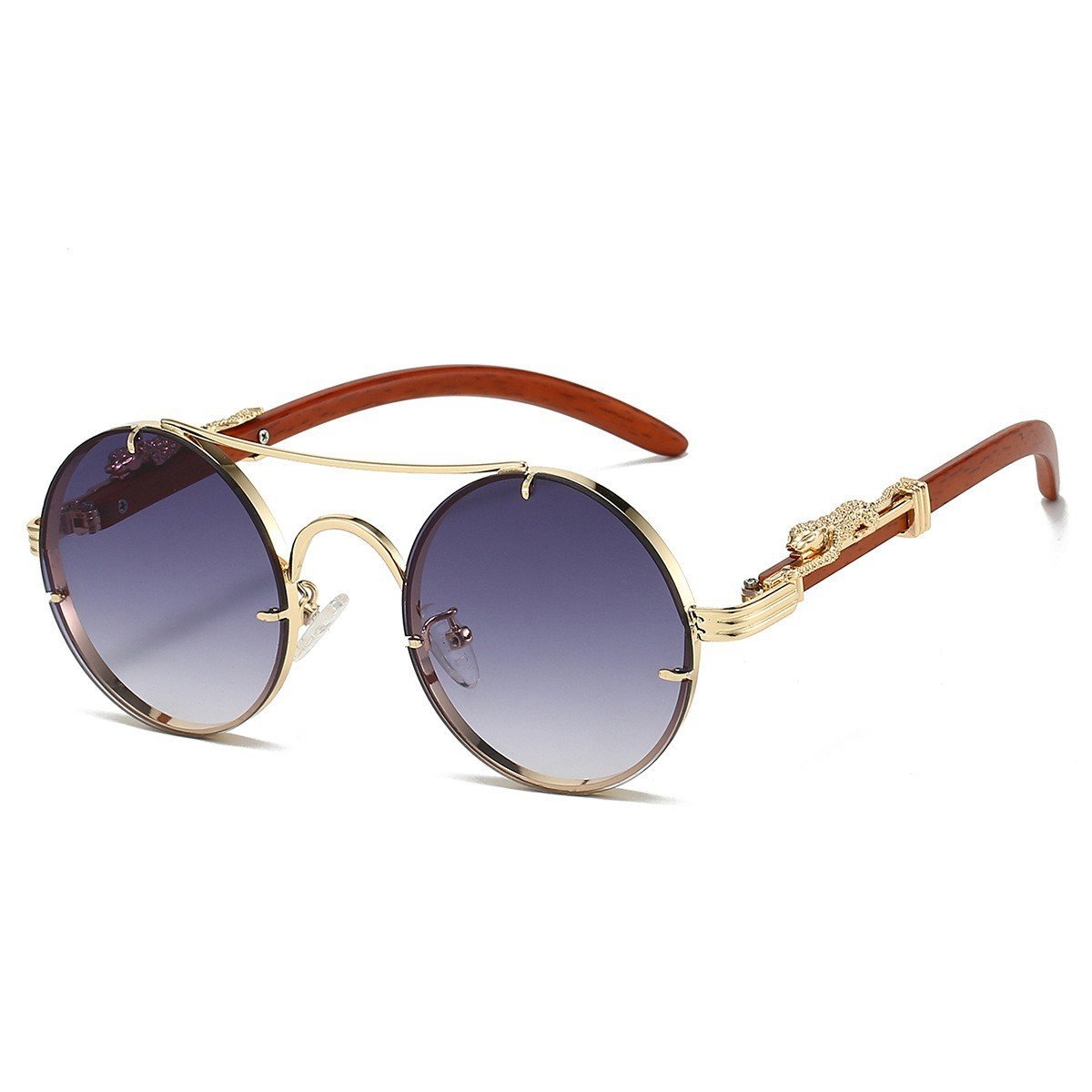 Retro Double Beam Leopard Head Sunglasses - Sophinity