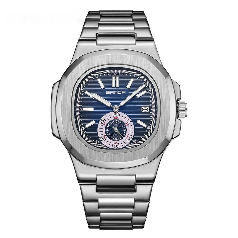 Steel Belt Luminous Calendar Quartz Watch 7020 Fashion Stainless Steel Waterproof Men's Watch - Sophinity