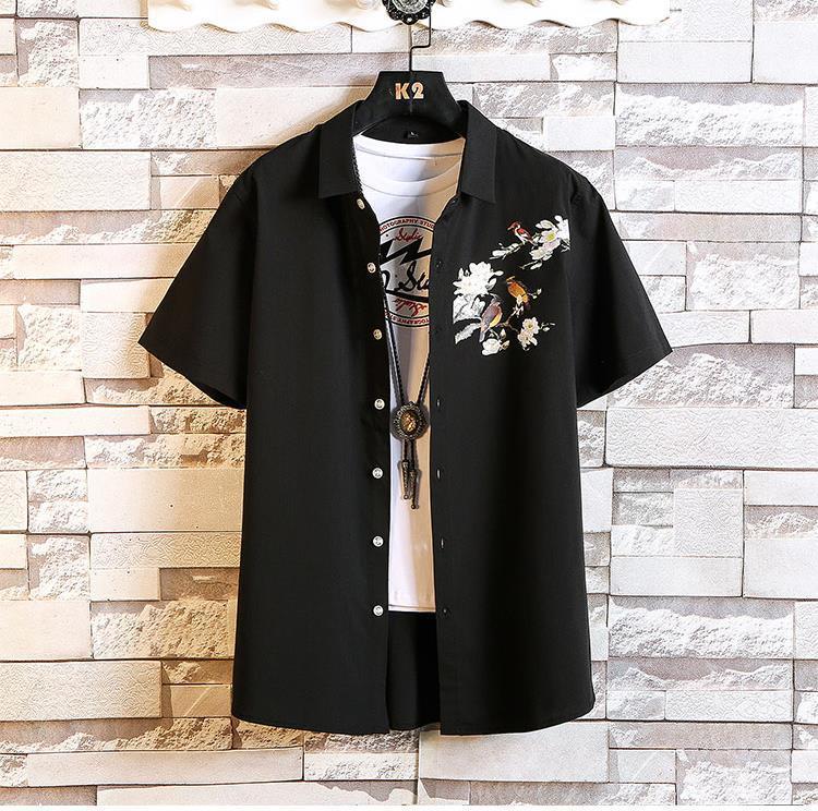 Printed Handsome Plus Size Loose Short Sleeves - Sophinity