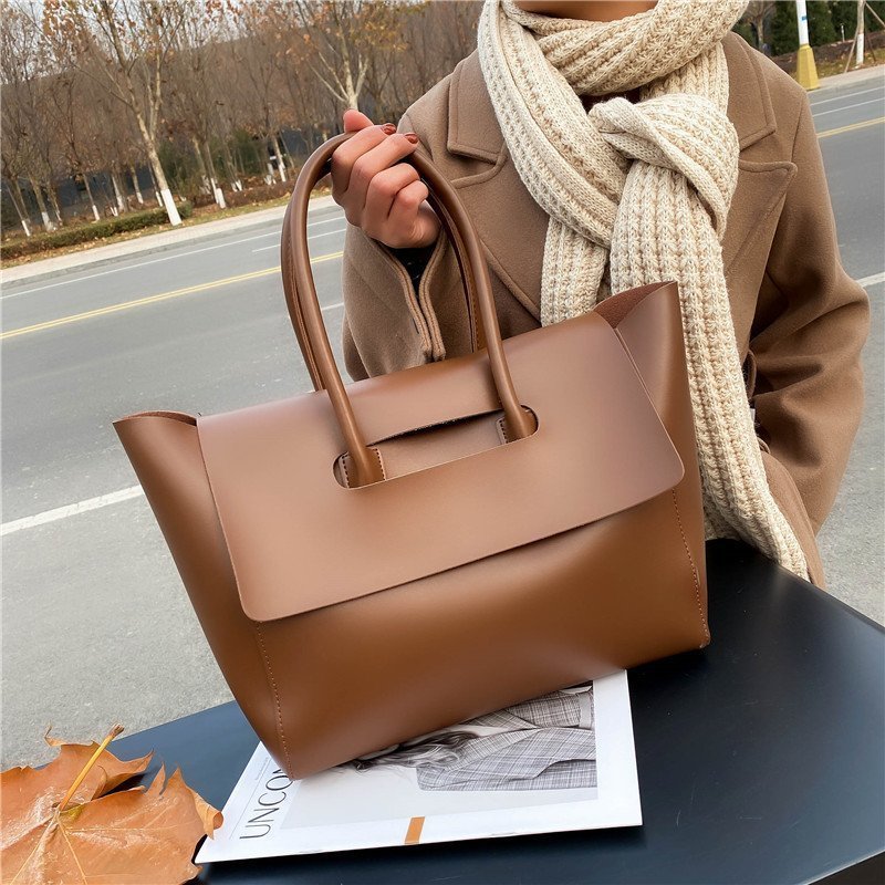 Fashion Women Shoulder Bags Large Capacity Handbags Simple Retro Tote Bags Solid Color Famous Brand High Quality Bags - Sophinity