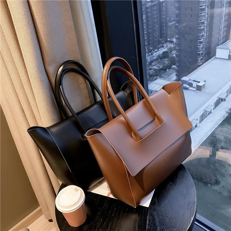 Fashion Women Shoulder Bags Large Capacity Handbags Simple Retro Tote Bags Solid Color Famous Brand High Quality Bags - Sophinity