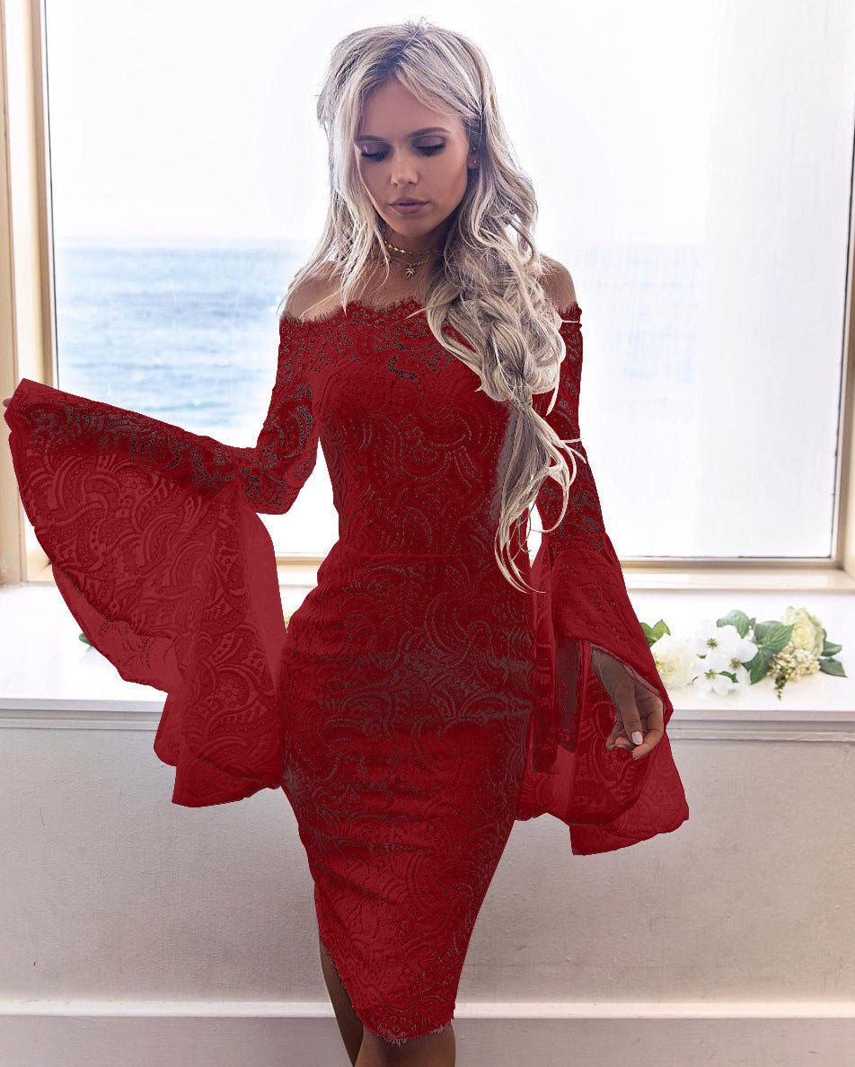Trumpet white lace dress - Sophinity